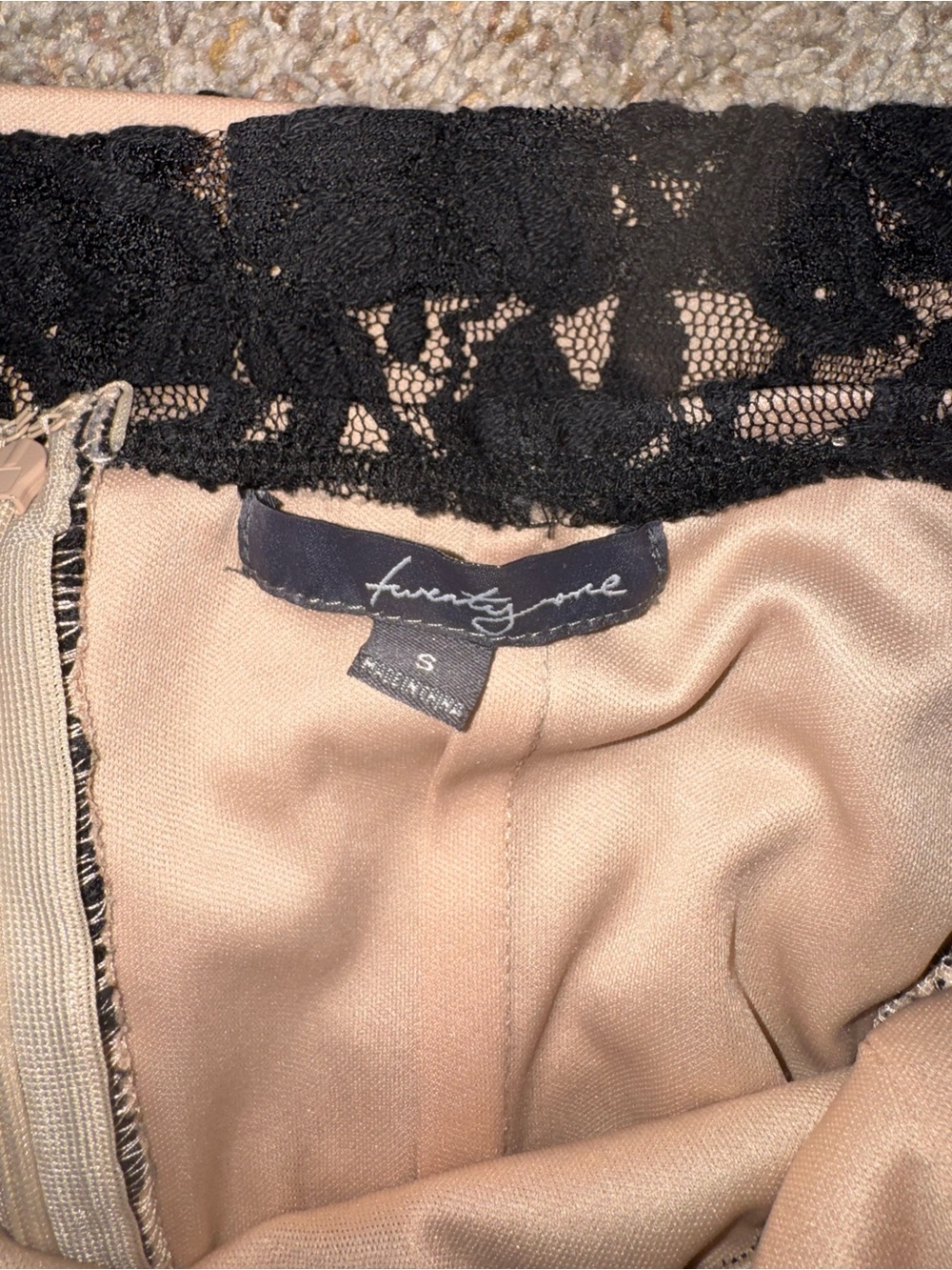 2000s Forever 21 Black Lace Strapless Mini Dress with Nude Underlay - Picture 6 of 6